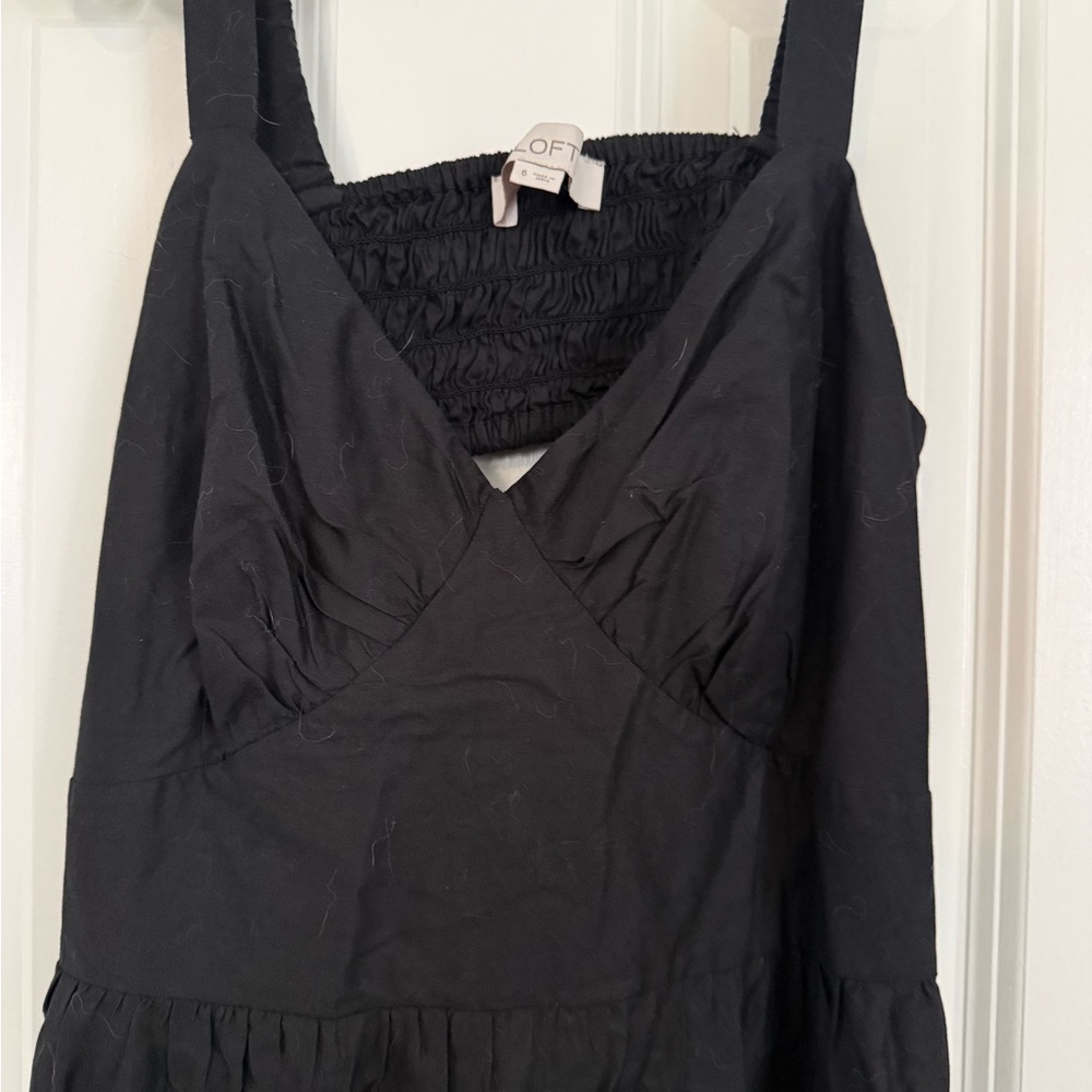 LOFT Black Sleeveless Maxi Dress 100% cotton Size 6